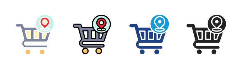 Store Location icon set multiple style collection © Elzicon