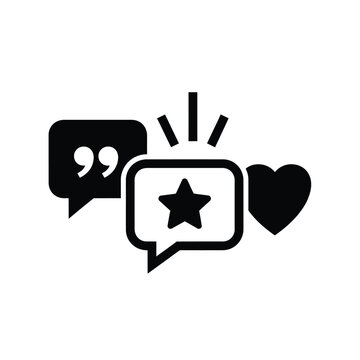 Vector illustration icon black social media icons with star and heart symbols
