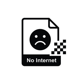 Vector illustration icon no internet icon with sad face on document