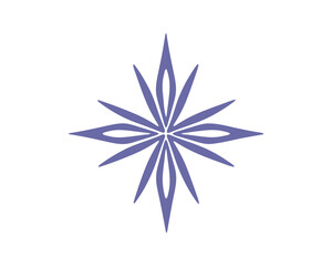 Obraz premium Floral snowflake design with stylized petals in a symmetrical arrangement