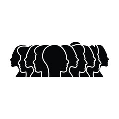 Male and Female user face icon profile silhouette glyph vector