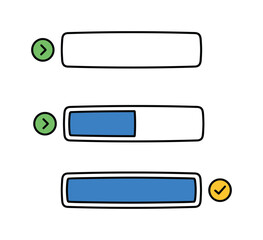 Obraz premium Loading progress with complete and pending statuses