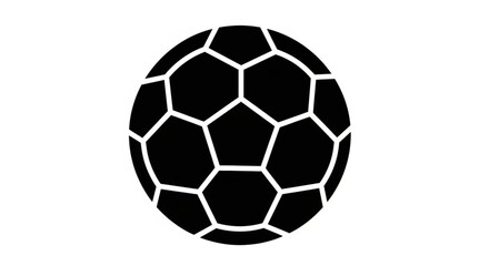 Obraz premium Minimalist Black and White Soccer Ball Icon