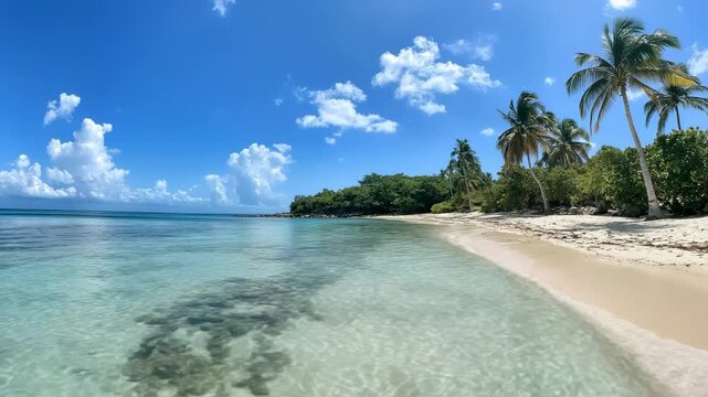 Experience paradise vibes with crystal clear waters, swaying palms, and pristine sands for your next dreamy vacation getaway, escape to pure bliss