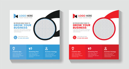 Corporate Social Media Post Template, Modern Business Marketing Social Media Layout, Facebook business template, Instagram corporate post, LinkedIn marketing design,