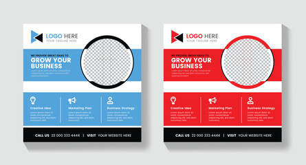 Corporate Social Media Post Template, Modern Business Marketing Social Media Layout, Facebook business template, Instagram corporate post, LinkedIn marketing design,