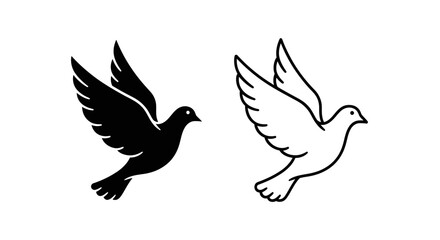 Obraz premium Black and white bird vector illustration for design and branding Vector