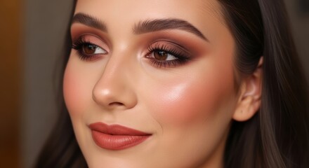 Fototapeta premium Beautiful Young Woman with Professional Makeup and Flawless Skin.