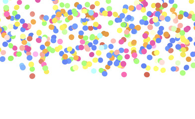 Festive and colorful confetti on white background. Perfect for celebrations and joy.