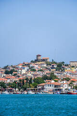 view of cunda island from sea, ayvalik, balikesir