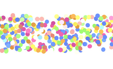 Festive and colorful confetti background with various shapes and sizes, perfect for celebrations an