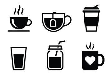 Drink Icons - Coffee, Tea, Juice, Glass