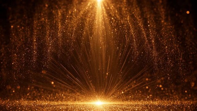 Golden particles shine in the background of the Oscars