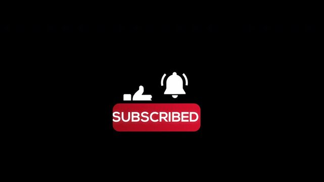 Subscribe Reminder and Like Button Click Animation with Mouse Cursor Alpha Channel