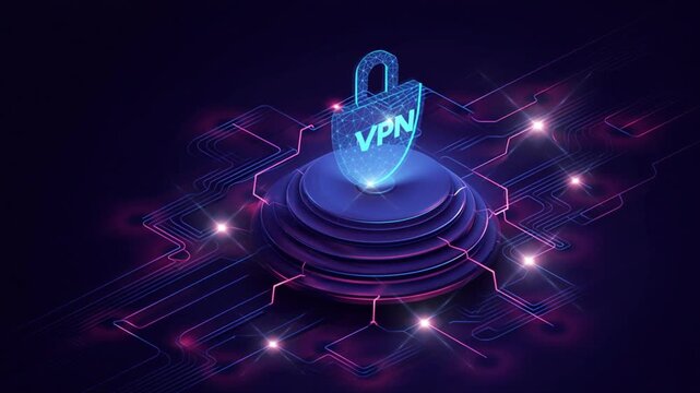 Illustration Virtual Privat Network operating system in futuristic team 