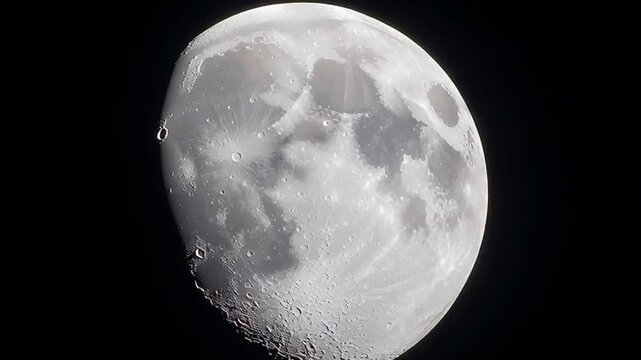 Moon Lunar Surface in Space.