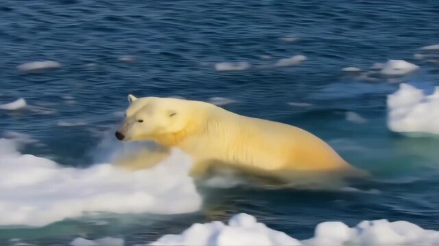 polar bear on ice