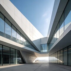 Obraz premium Modern Architectural Complex with Glass and Concrete