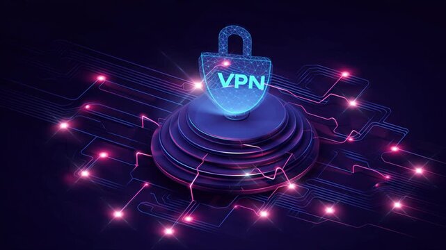 Illustration Virtual Privat Network operating system in futuristic team 