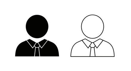 Business icons: black and white professional person silhouettes Vector
