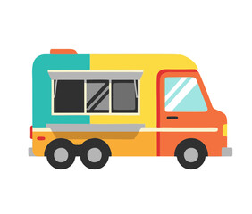 Naklejka premium colorful food truck vector illustration for street food business
