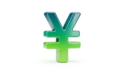 Obraz premium 3D Chinese Yuan currency icon with glossy gradient material and clean studio lighting, isolated background. Modern UI finance symbol ideal for banking apps, fintech platforms.