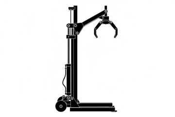 Automated industrial arm: A sleek, modern industrial arm stands in silhouette, showcasing its mechanical precision and technological prowess. A symbol of innovation. © MetaPixel Studio