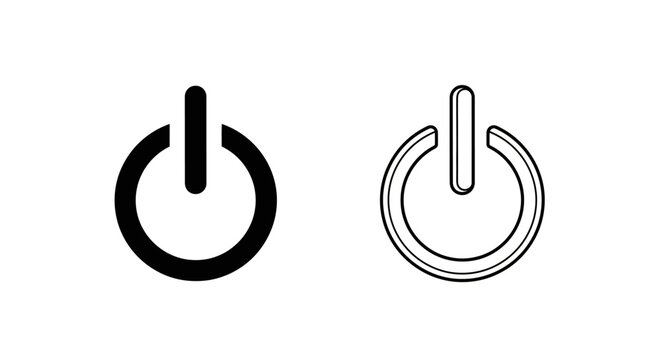 Power button icon design, modern power symbol, minimalist power button, simple power icon Vector