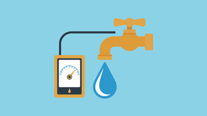 Water Meter Measuring Flow Rate Device.