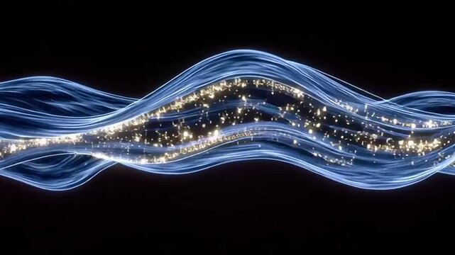 Glowing Blue Wave Animation.