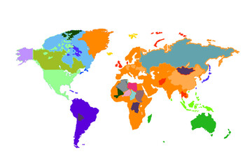 Obraz premium colorful world map without background