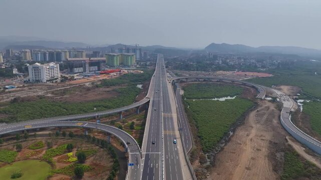 Atal Setu sea bridge Mumbai drone shot 
