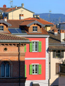 case e tetti di arona in italia, houses and roofs in arona italy