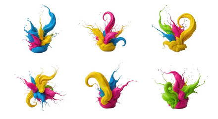 Obraz premium paint explosions vibrant colors erupting on a white backdrop creative designs and artistic projects