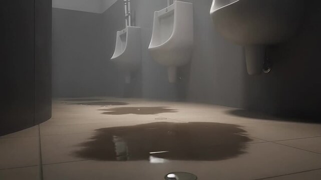 Commercial Restroom Maintenance & Repair Services - Dirty Public Toilet Floor