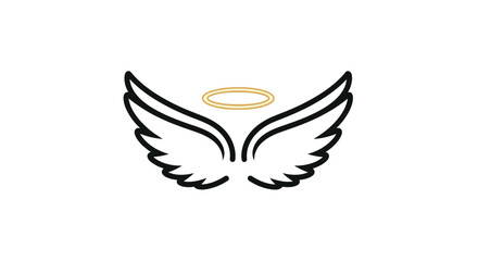 Fototapeta premium Angel Wings with Halo Graphic