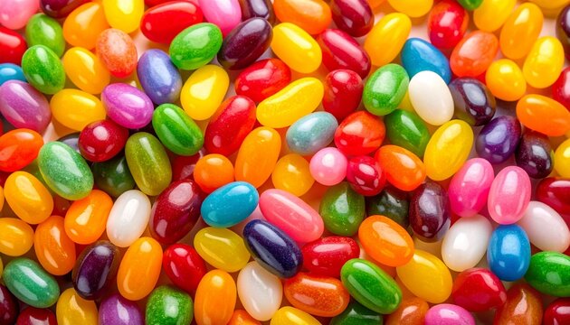 Full Frame Jelly Beans Sweets Dessert Bean Shape