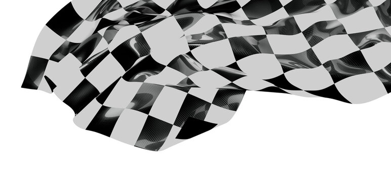 Dynamic checkerboard flag waving in the wind. Symbol of racing, speed, victory and competition. Perfect for sports, auto