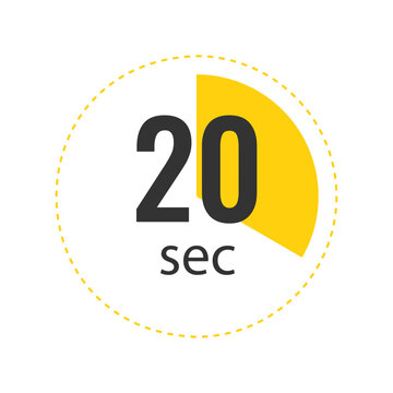 20 seconds timer icon for countdown and duration measurement