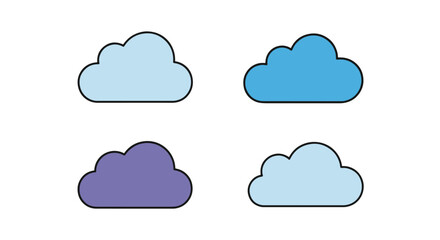 Cloud Flat Line art abstract smooth modern illustration
