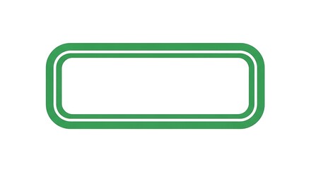Green rounded rectangle with a double border, isolated on a clean white background