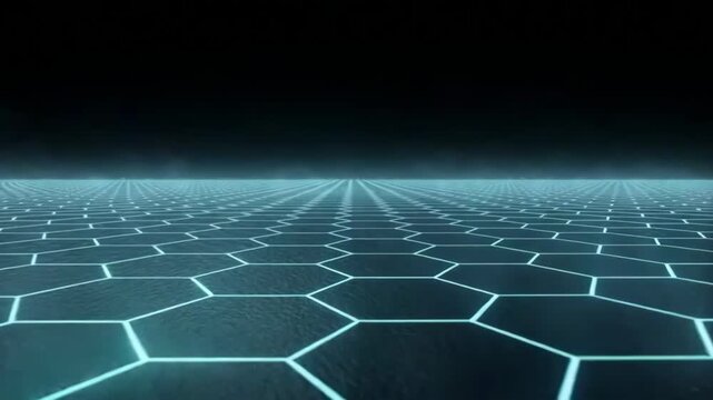 Glowing Hexagonal Grid Background