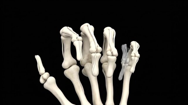 Human hand bones anatomy model.