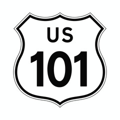 U.S. Route 101 road sign classic shield highway marker design © Ayat 03