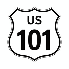 U.S. Route 101 road sign classic shield highway marker design © Ayat 03