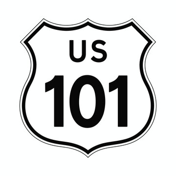 U.S. Route 101 road sign classic shield highway marker design