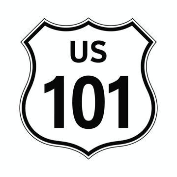 U.S. Route 101 road sign classic shield highway marker design