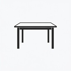 Fototapeta premium Modern black minimalist dining table isolated on white background for interior design