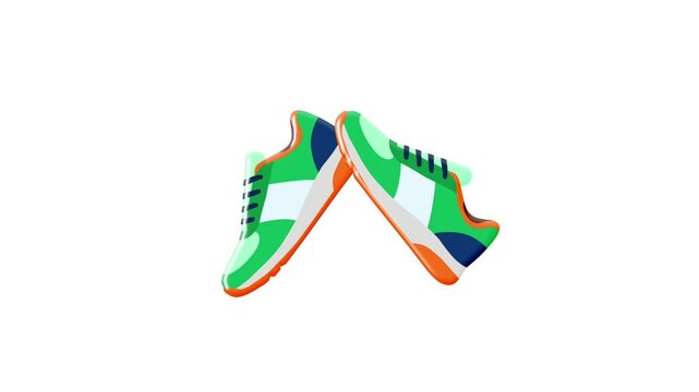 2D Animated Running Shoes for Fitness Training Promotion