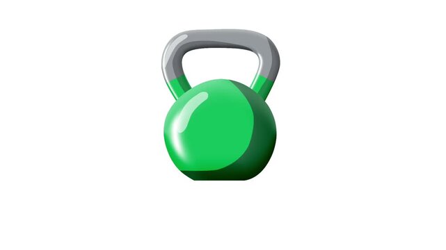 2D Animated Kettlebell for Strength Workout Training